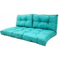 Deco Arts Coussins pour salon de jardin capitonné 100x50cm Bleu caraibes
