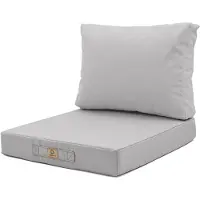 Deco Arts Coussins pour salon de jardin déhoussable 50x50cm Gris galet