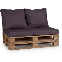 Deco Arts Lot matelas pour palette déhoussable avec assise de 120x80x10cm et dossier Gris Carbone