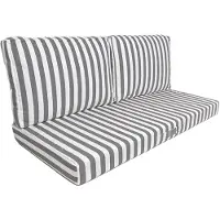 Deco Arts Coussins pour salon de jardin déhoussable 100x50cm - Rayure Gris foncé