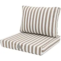 Deco Arts Coussins pour salon de jardin déhoussable 50x50cm - Rayure Beige