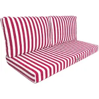 Deco Arts Coussins pour salon de jardin déhoussable 120x60cm - Rayure rouge