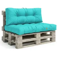 Deco Arts Lot coussins extérieur pour palette bleu caraïbes 120x80 Imperméables Anti-UV DECOARTS