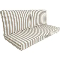 Deco Arts Coussins pour salon de jardin déhoussable 120x60cm - Rayure Beige