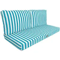 Deco Arts Coussins pour salon de jardin déhoussable 100x50cm - Rayure Turquoise