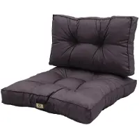 Deco Arts Coussin pour salon de jardin capitonné 50x50cm gris carbone