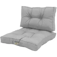 Deco Arts Coussin pour salon de jardin capitonné 50x50cm gris galet