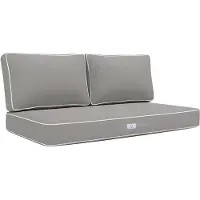 Deco Arts Coussins pour salon de jardin premium déhoussable 120x60cm - Gris clair