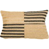 Deco Arts Coussin effet raphia - Bi-colore à rayures - Rectangle - 50x30cm