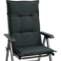 Beautissu Ensemble de coussins d'assise pour fauteuils à dossier haut Base HL, 120 x 50 x 6 cm, gris graphite