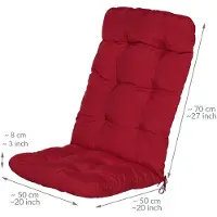 Beautissu Lot de 6 coussins pour fauteuils à dossier haut Flair HL, 120 x 50 x 8 cm, rouge