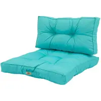 Deco Arts Coussin pour salon de jardin capitonné 60x60cm Bleu caraibes