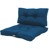 Deco Arts Coussin pour salon de jardin capitonné 60x60cm Bleu pétrole