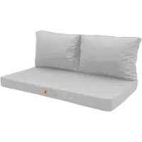 Deco Arts Coussins pour salon de jardin déhoussable 100x50cm - Gris galet