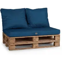 Deco Arts Lot matelas pour palette déhoussable avec assise de 120x80x10cm et dossier Bleu Petrole