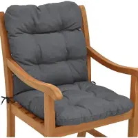 Beautissu Coussin d'assise Flair NL pour fauteuil à dossier bas, 100 x 50 x 8 cm, gris graphite