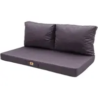 Deco Arts Coussins pour salon de jardin déhoussable 100x50cm - Gris carbone