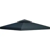 Fortuna Lai Toit de remplacement pour pavillon 3 x 3 m pour pavillon métallique Pavillon de jardin Tente de réception Tente de jardin en polyester gris anthracite