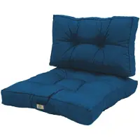 Deco Arts Coussin pour salon de jardin capitonné 50x50cm Bleu petrole