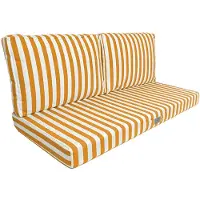 Deco Arts Coussins pour salon de jardin déhoussable 120x60cm - Rayure Jaunes