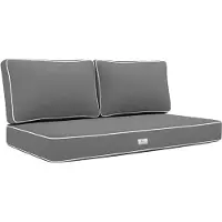 Deco Arts Coussins pour salon de jardin premium déhoussable 100x50cm - Gris foncé