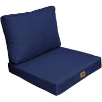 Deco Arts Coussins pour fauteuil effet lin déhoussable 50x50cm Bleu indigo