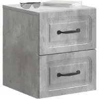 vidaXL Cabinet de chevet mural 2 pcs Gris béton 34,5 x 33 x 40 cm