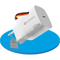 JGD -sonero chargeur USB-C, 1x 33 watts port USB-C, GaN chargeur rapide, alimentation USB, chargeur de téléphone portable avec détection automatique du courant de charge, blanc