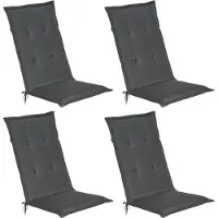 Beautissu Lot de 4 coussins de chaise de jardin Loft HL gris graphite, 120 x 50 x 6 cm