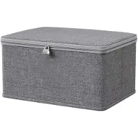 Markenlos Boîte de rangement verrouillable avec couvercle, en tissu, 30 x 20 x 14 cm, boîtes de rangement pliables, caisse avec serrure à combinaison
