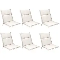 Beautissu Lot de 6 coussins pour dossier bas Base NL, 100 x 50 cm, naturel