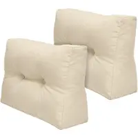 Beautissu ECO Elements, 60x20x40 cm, couleur naturelle, lot de 2, coussins de jardin, coussins pour le dos