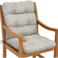Beautissu Coussin d'assise Flair NL pour fauteuil à dossier bas, 100 x 50 x 8 cm, gris clair