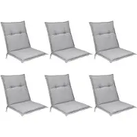 Beautissu Lot de 6 coussins pour dossier bas Base NL, 100 x 50 cm, gris