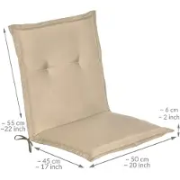 Beautissu Chaise de jardin à dossier bas Loft NL, 100 x 50 x 6 cm, naturel