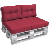 Beautissu 2X coussins de palette pour extérieur ECO Elements, 60 x 40 cm, rouge