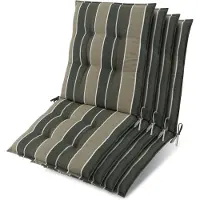 Beautissu Lot de 4 coussins d'appui pour fauteuils bas Sun-NL 100 x 50 x 8 cm, rayures vertes