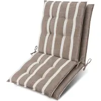Beautissu Lot de 2 coussins d'appui pour fauteuil bas Sun-NL 100 x 50 x 8 cm, rayures beige et blanc