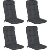 Beautissu Lot de 4 coussins pour fauteuils à dossier haut Flair HL, 120 x 50 x 8 cm, gris graphite