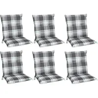 Beautissu Lot de 6 coussins Sunny MK à dossier bas 100 x 50 cm, vert menthe à carreaux