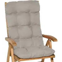 Beautissu Lot de 2 coussins pour fauteuils à dossier haut Flair HL, 120 x 50 x 8 cm, gris clair