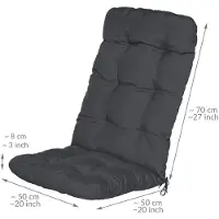 Beautissu Lot de 6 coussins pour fauteuils à dossier haut Flair HL, 120 x 50 x 8 cm, gris graphite