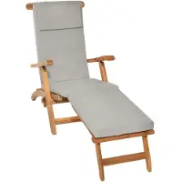 Beautissu Matelas de chaise longue de luxe LoftLux DC, 175 x 45 x 5 cm, gris clair