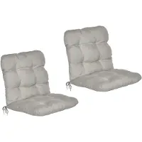 Beautissu Lot de 2 coussins pour fauteuils à dossier bas Flair NL, 100 x 50 x 8 cm, gris