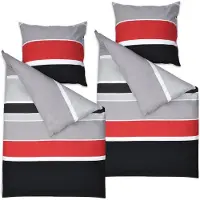 Beautissu Linge de lit 155 x 220 cm, 4 pièces Delia, 80 x 80 cm, coton