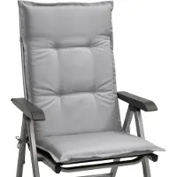 Beautissu Ensemble de coussins d'assise pour fauteuils à dossier haut Base HL, 120 x 50 x 6 cm, gris clair