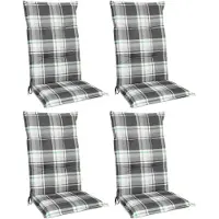 Beautissu Lot de 4 coussins pour dossier haut 120 x 50 cm, rembourrage vert menthe à carreaux