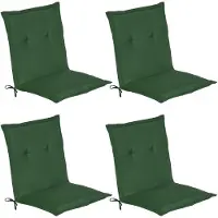 Beautissu Lot de 4 coussins pour fauteuils à dossier bas Loft NL, 100 x 50 x 6 cm, vert foncé