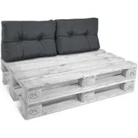 Beautissu 2X coussin dorsal coussin de palette Outdoor Eco Style, 60x40cm, gris