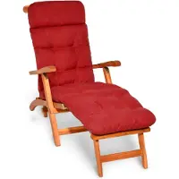 Beautissu Transat confortable Deckchair, 200 x 50 x 8 cm, rouge
